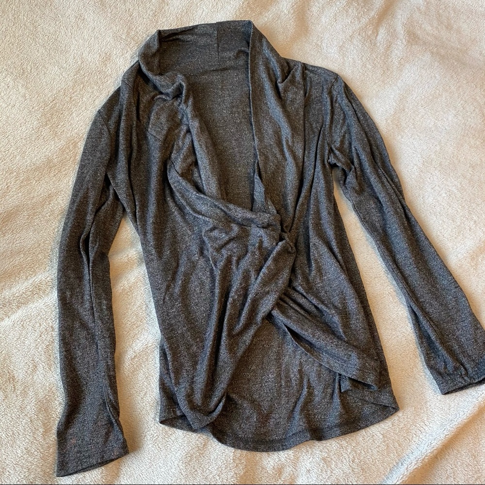Twisted Front Gray Top - Picture 2 of 4